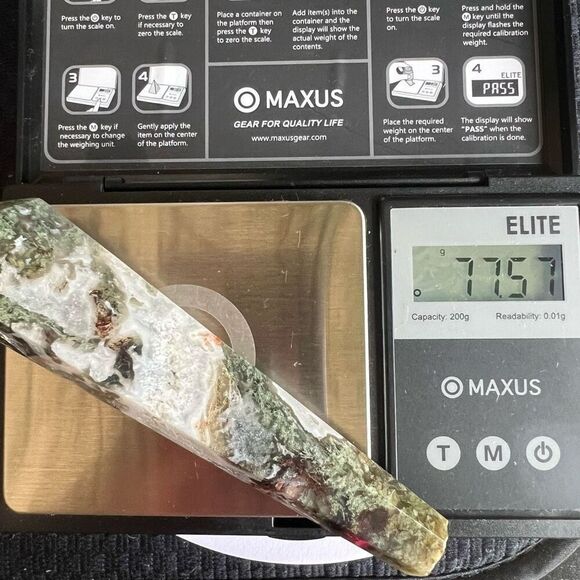 Moss Agate Crystal‎ Meditation Wand (#3) - Picture 10 of 12